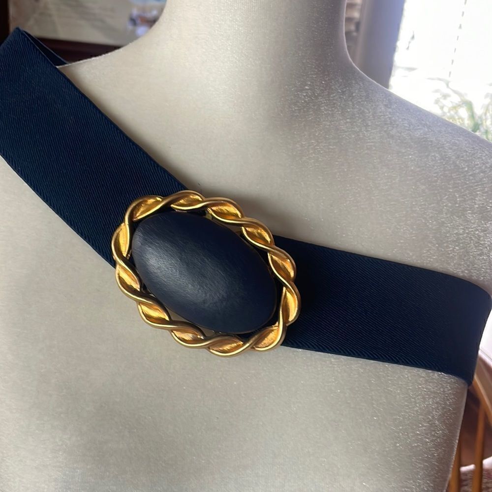 Vintage Nan Lewis Navy Stretch Belt